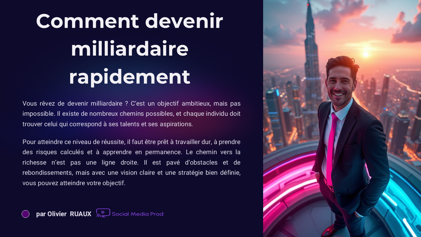 Guide: How to Become a Billionaire Quickly